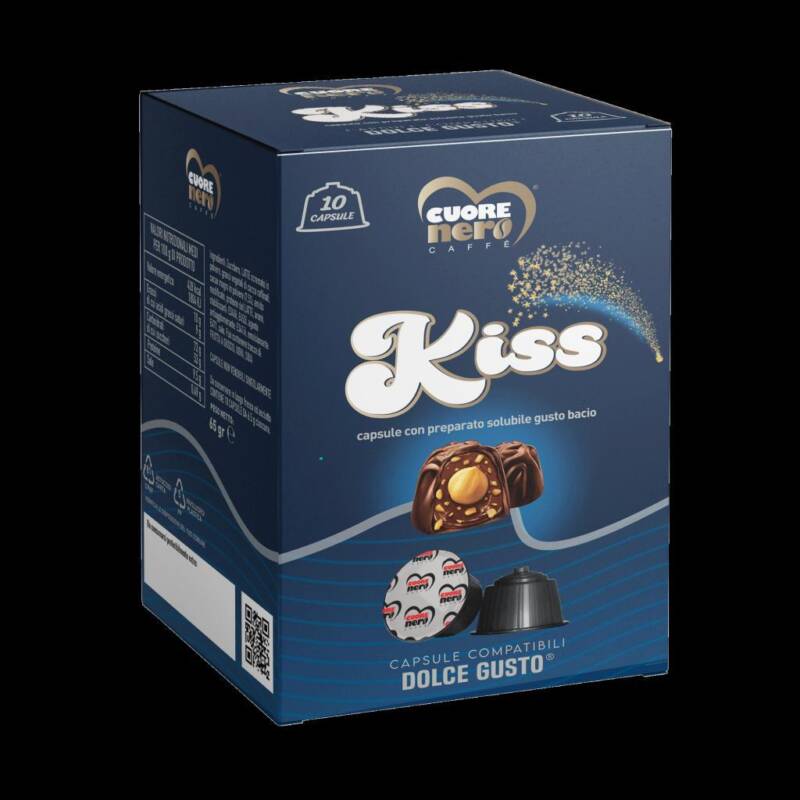 Linea Cuore Nero 10 capsule compatibili Dolce Gusto bacio perugina
