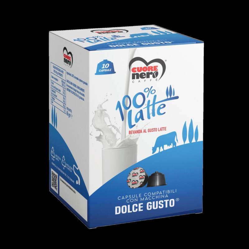 Linea Cuore Nero 10 capsule compatibili Dolce Gusto gusto Latte