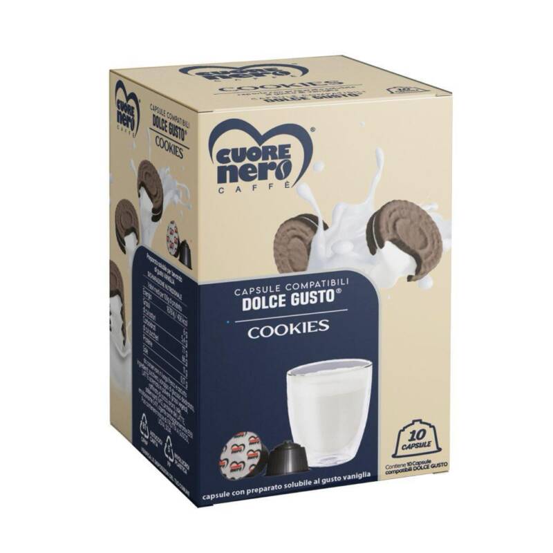 Linea Cuore Nero 10 capsule compatibili Dolce gusto oreo