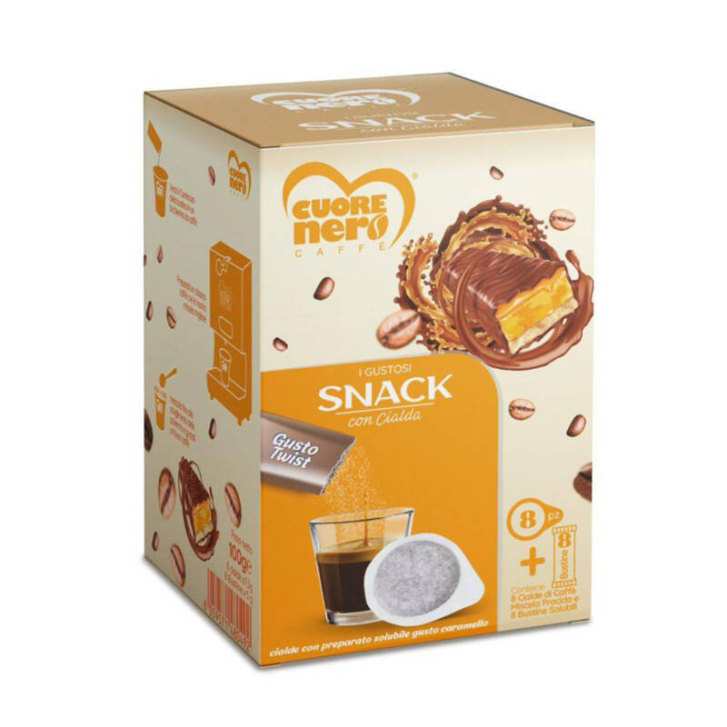 Cialde aromatizzate al gusto snack (mars) 8 cialde + 8 bustine solubili