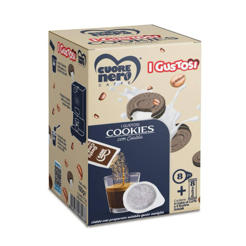 Cialde aromatizzate al gusto cookies (oreo) 8 cialde + 8 bustine solubili