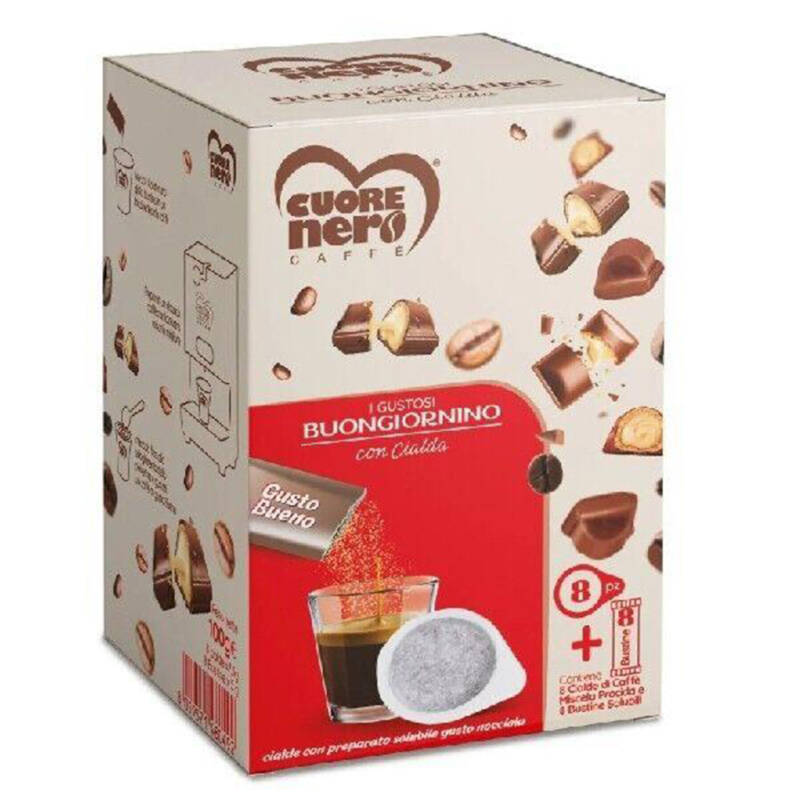 Cuore nero cialde al gusto bueno 8 cialde + 8 solubili