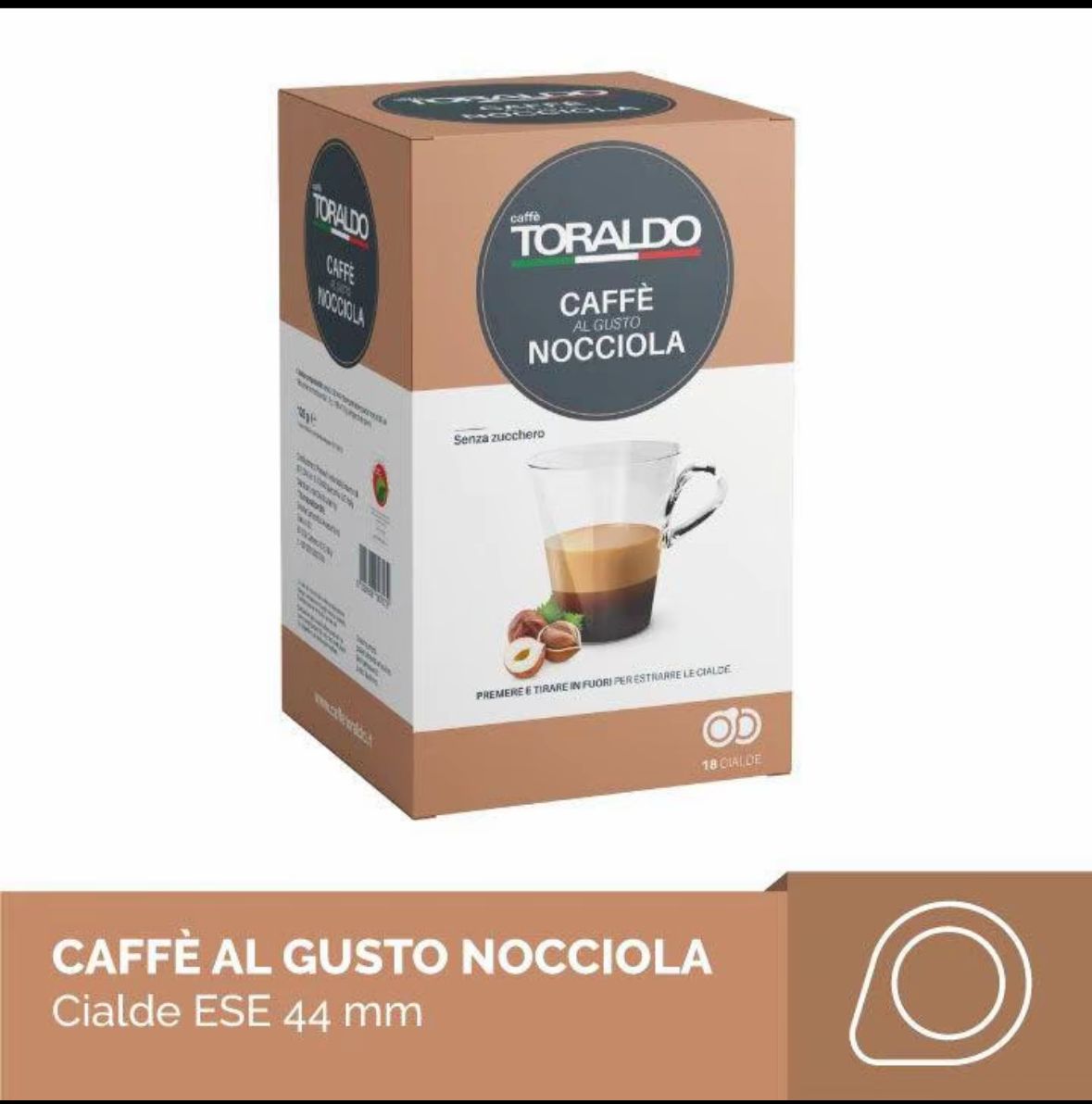 18 Cialde Caffè Toraldo Aromatizzate ESE 44 mm – Pistacchio, Nocciola, Cioccolato, Caramello,Ginseng
