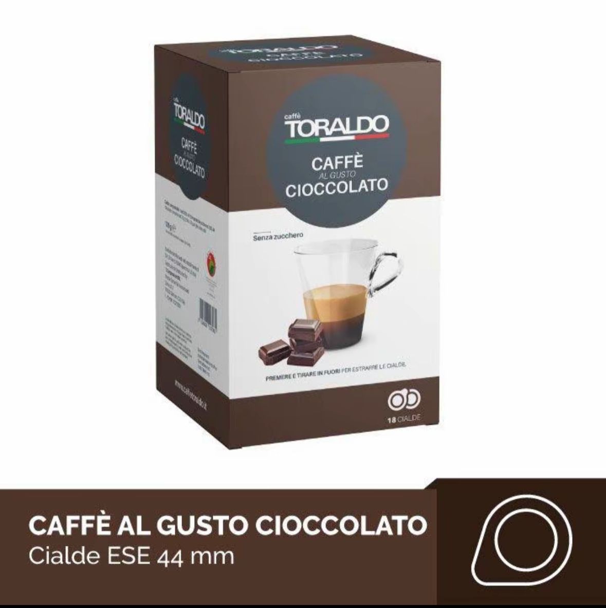 18 Cialde Caffè Toraldo Aromatizzate ESE 44 mm – Pistacchio, Nocciola, Cioccolato, Caramello,Ginseng